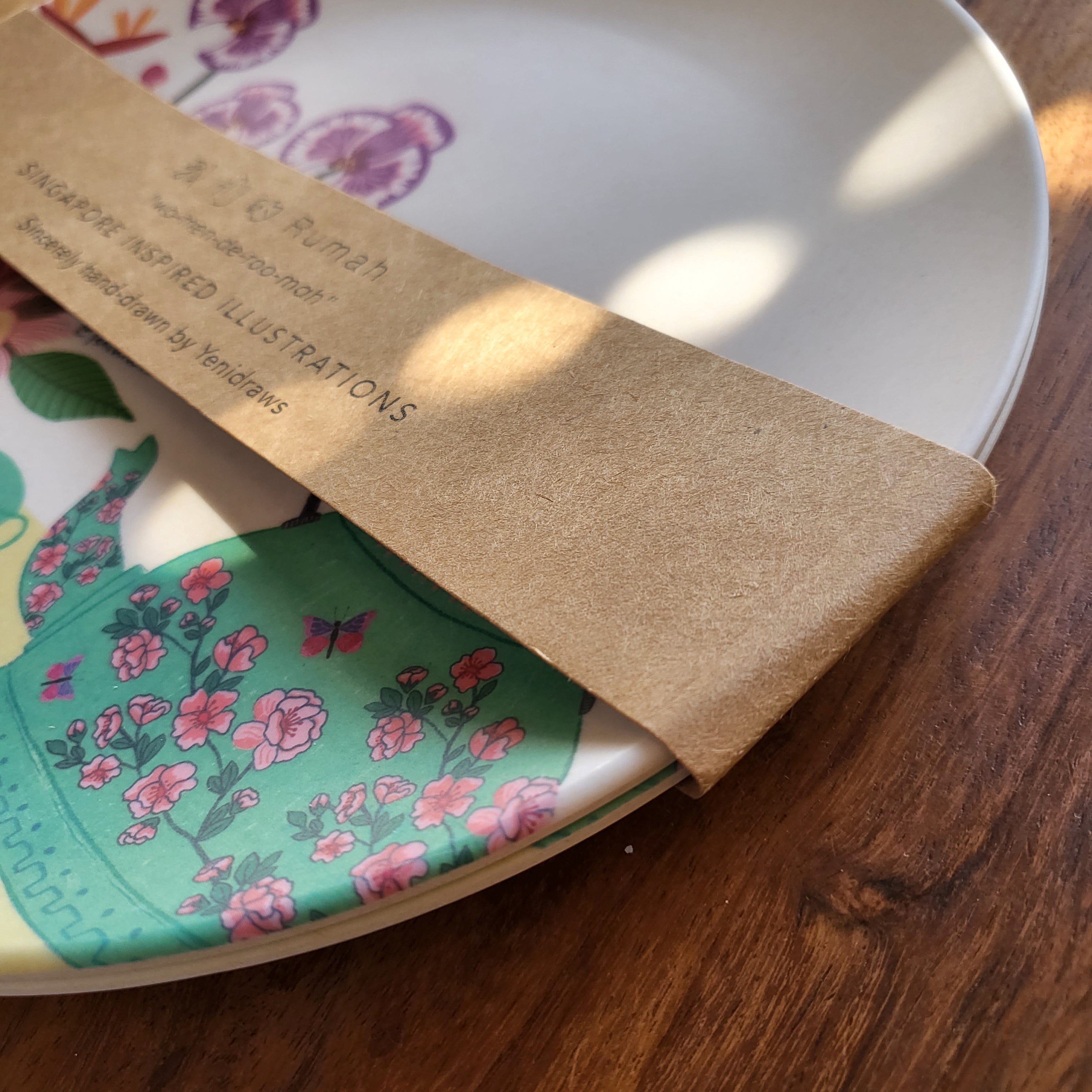 Lilac Shophouse Bamboo plate set of 2