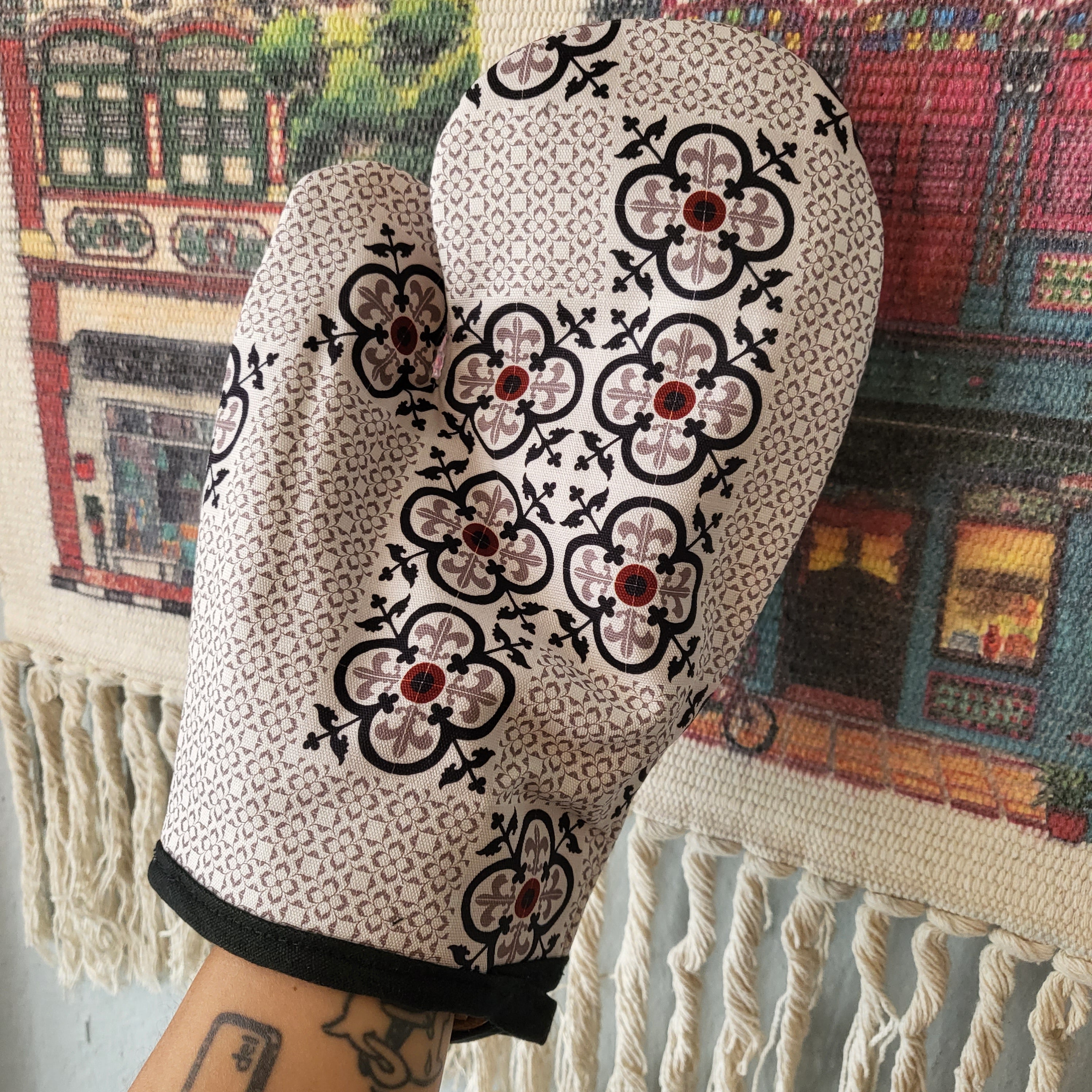 Mitaine de four et manique Carreaux Peranakan