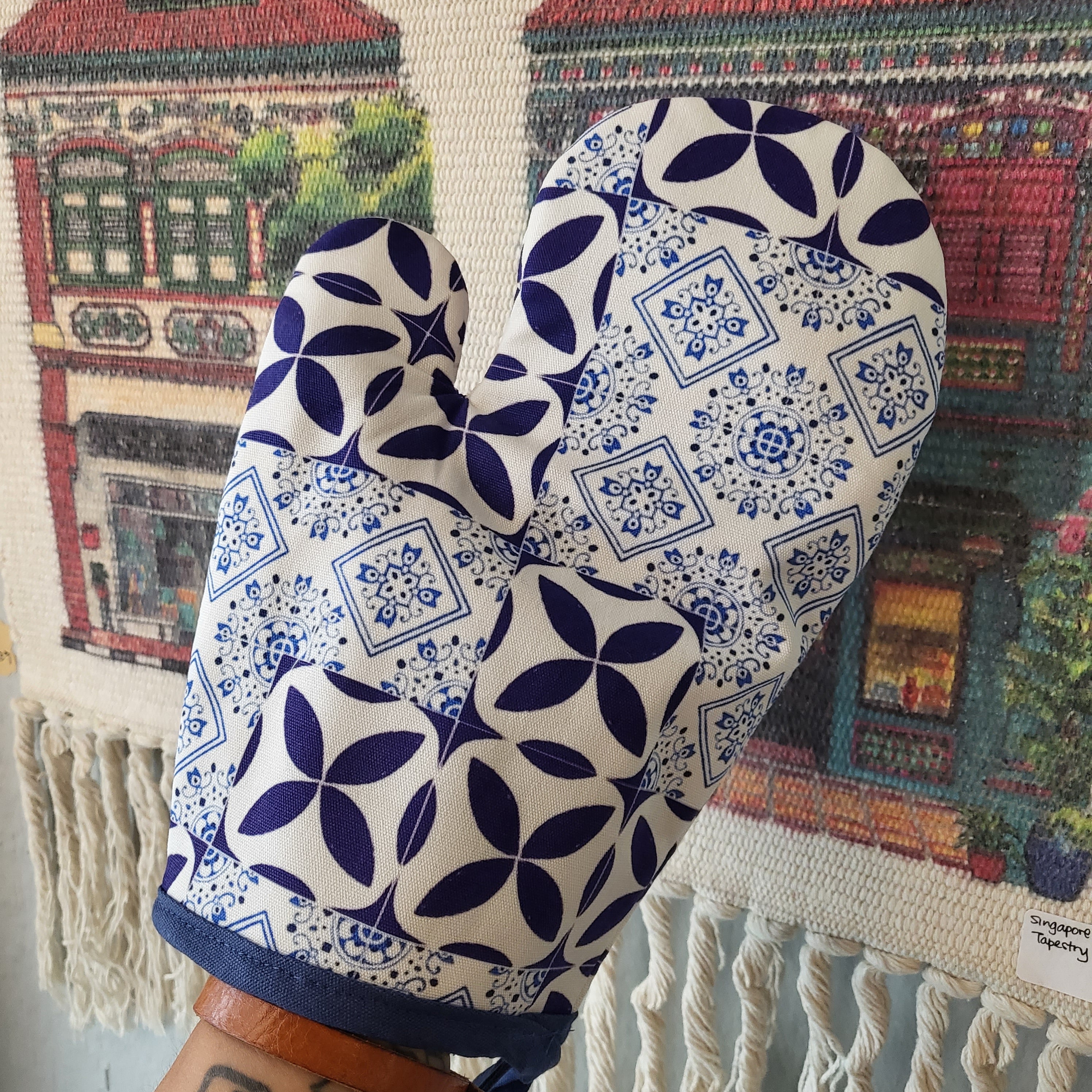 Mitaine de four et manique Carreaux Peranakan