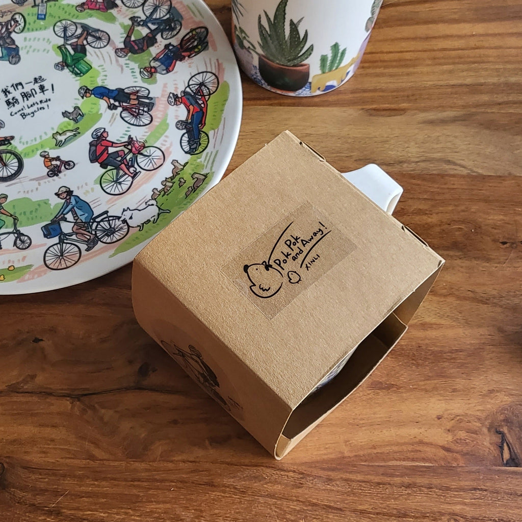 Mug en bambou "Venez faire du vélo"