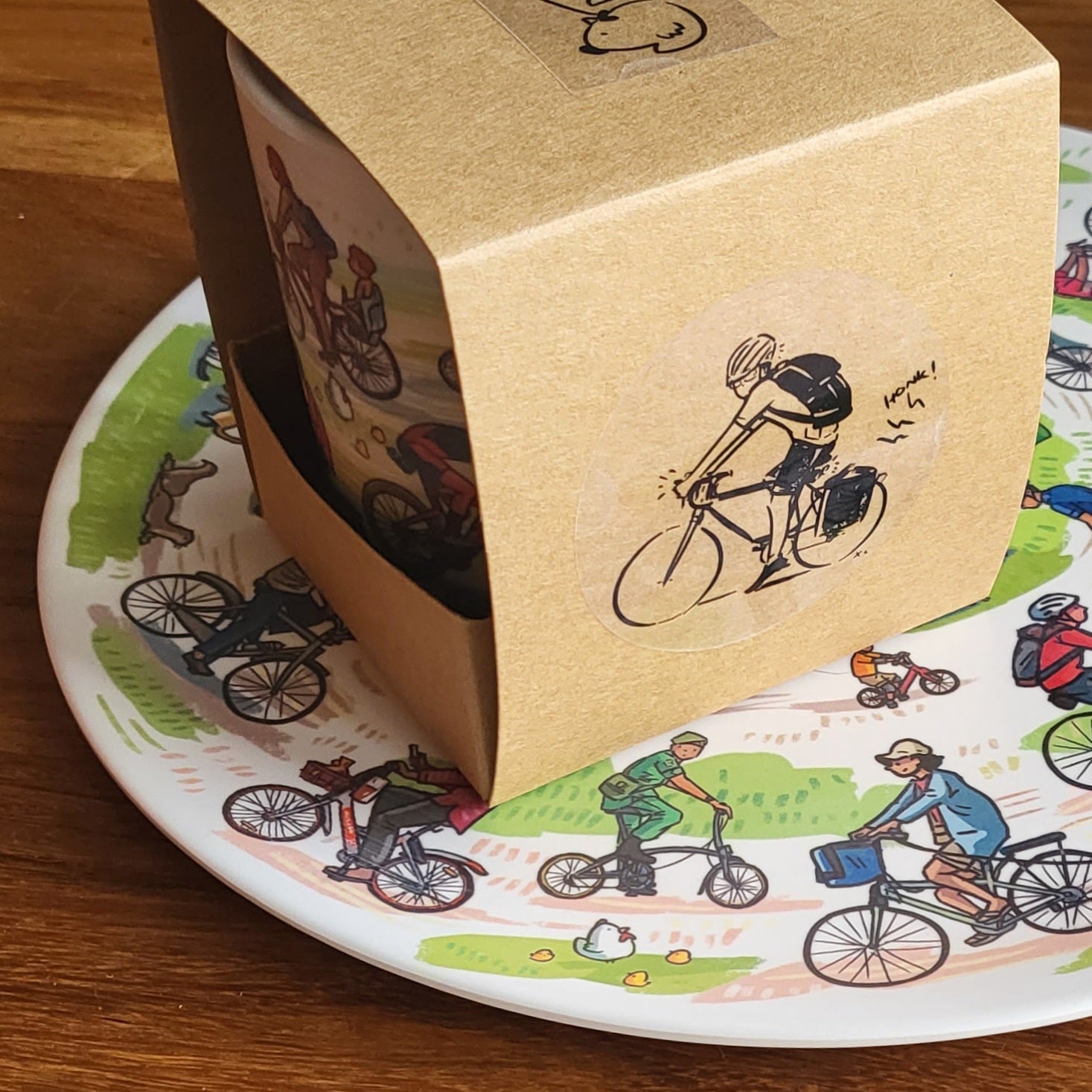 Mug en bambou "Venez faire du vélo"