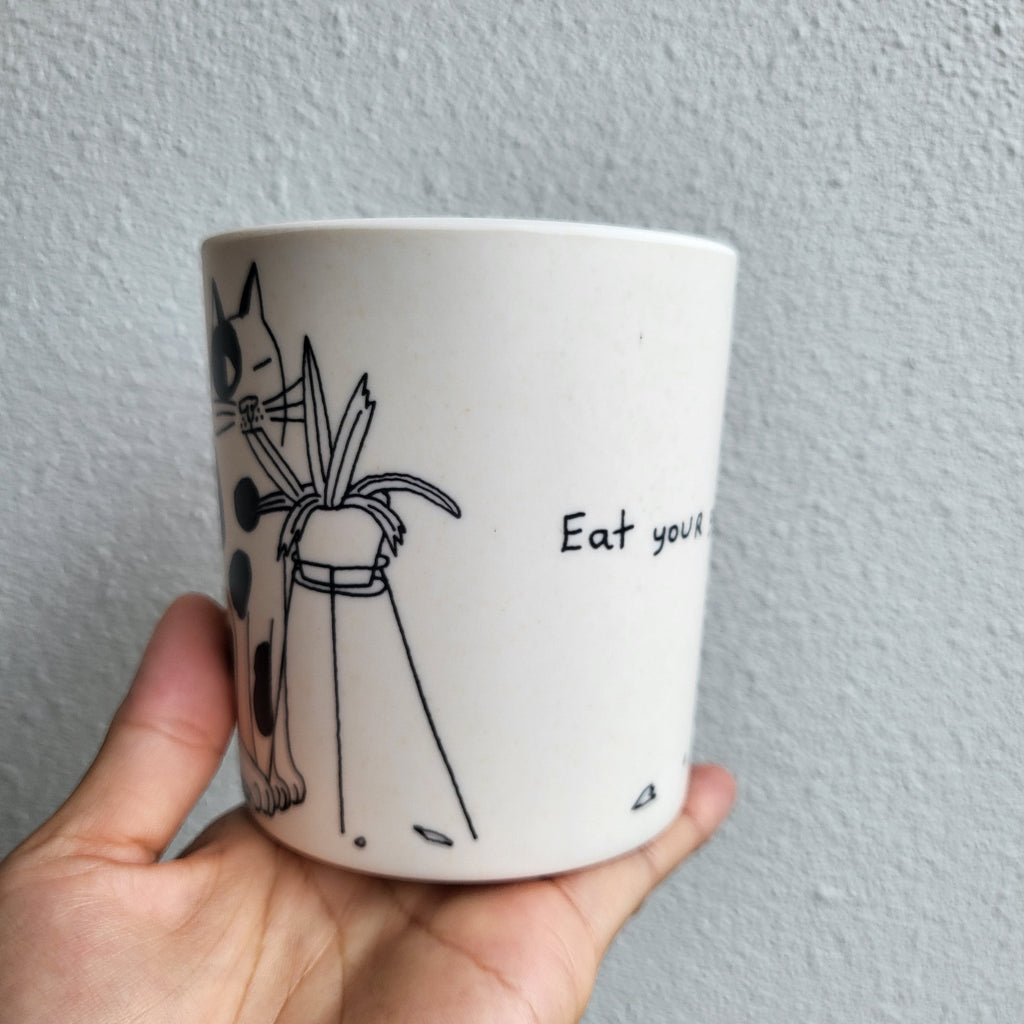 Mug en bambou "Mangez vos légumes"