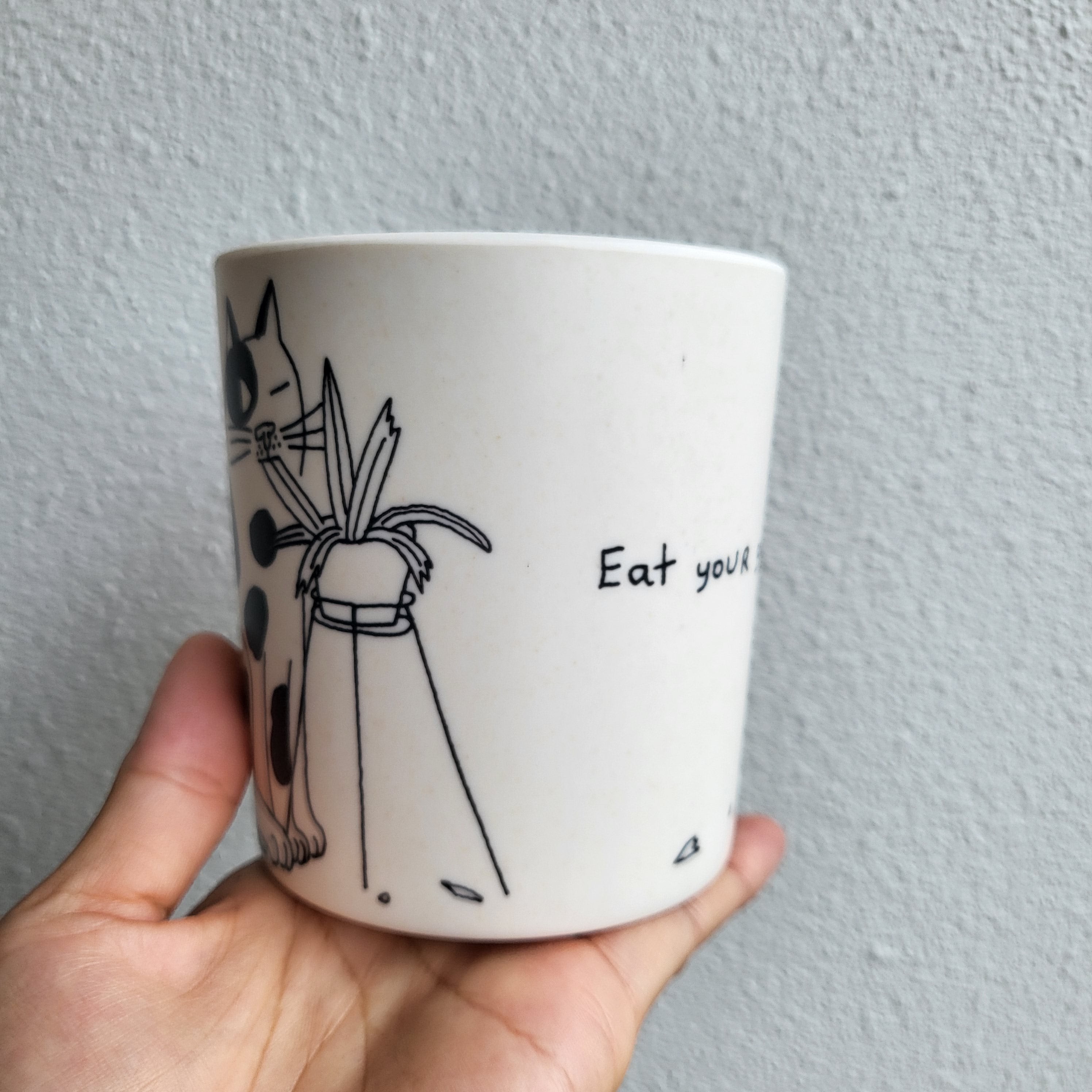 Mug en bambou "Mangez vos légumes"