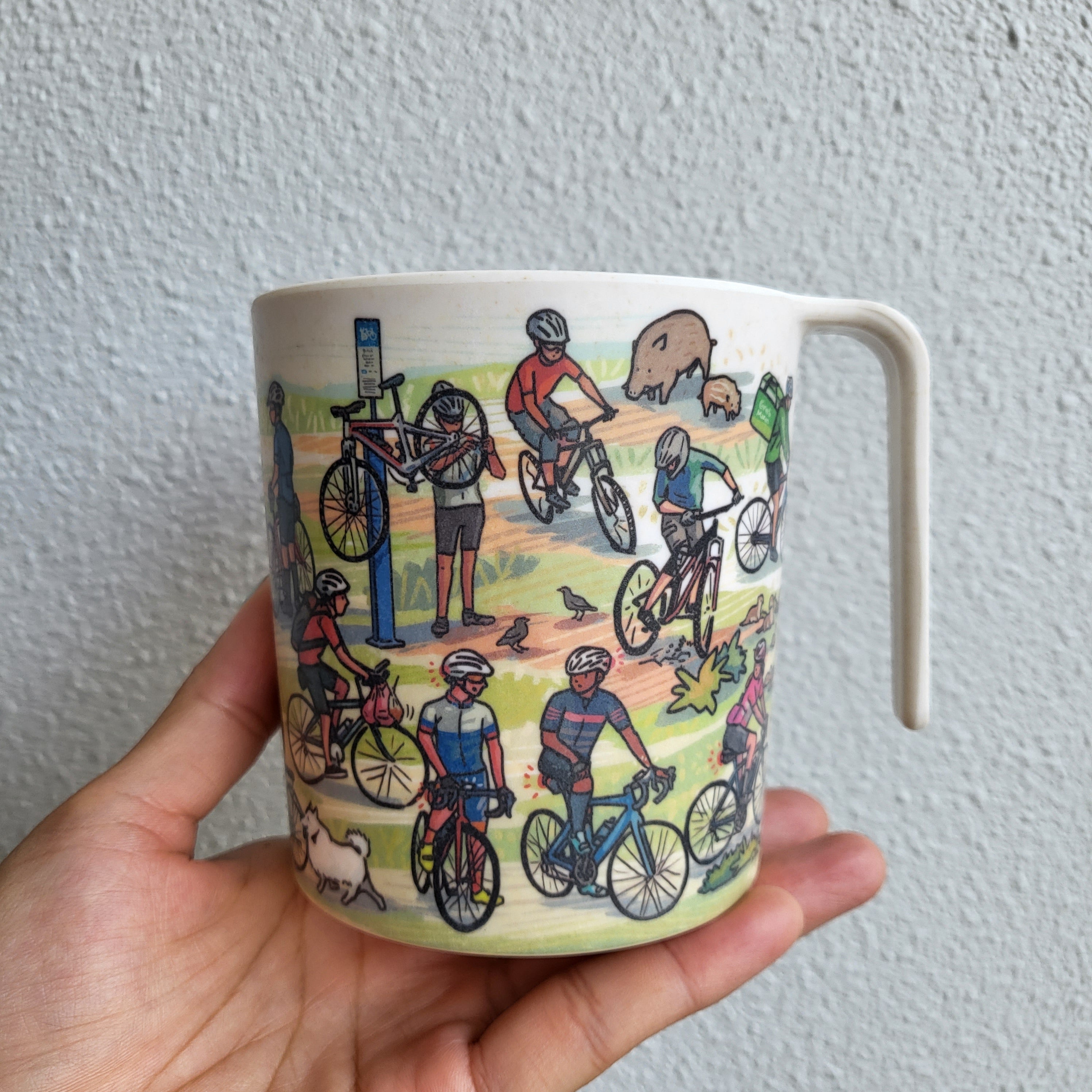 Mug en bambou "Venez faire du vélo"