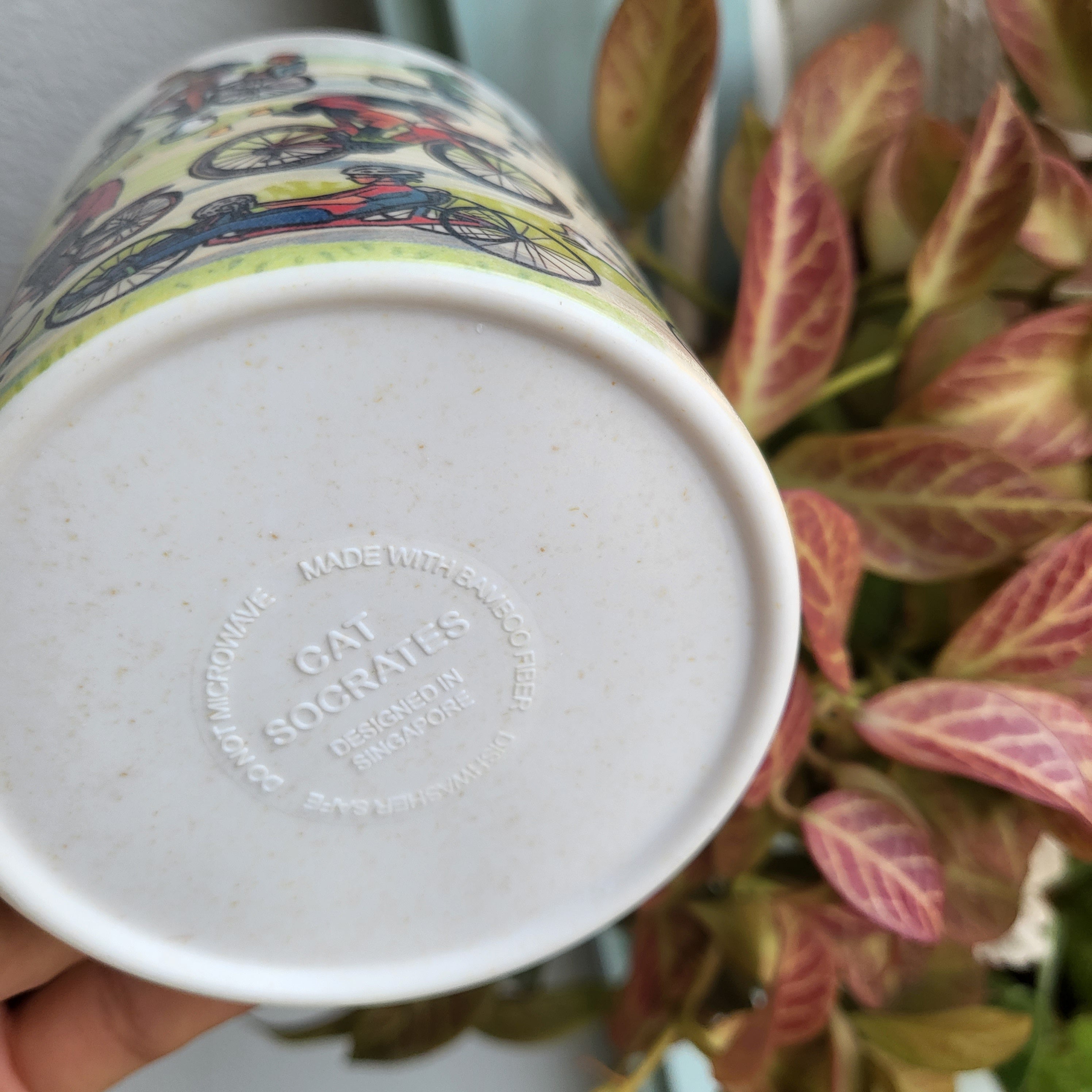 Mug en bambou "Venez faire du vélo"