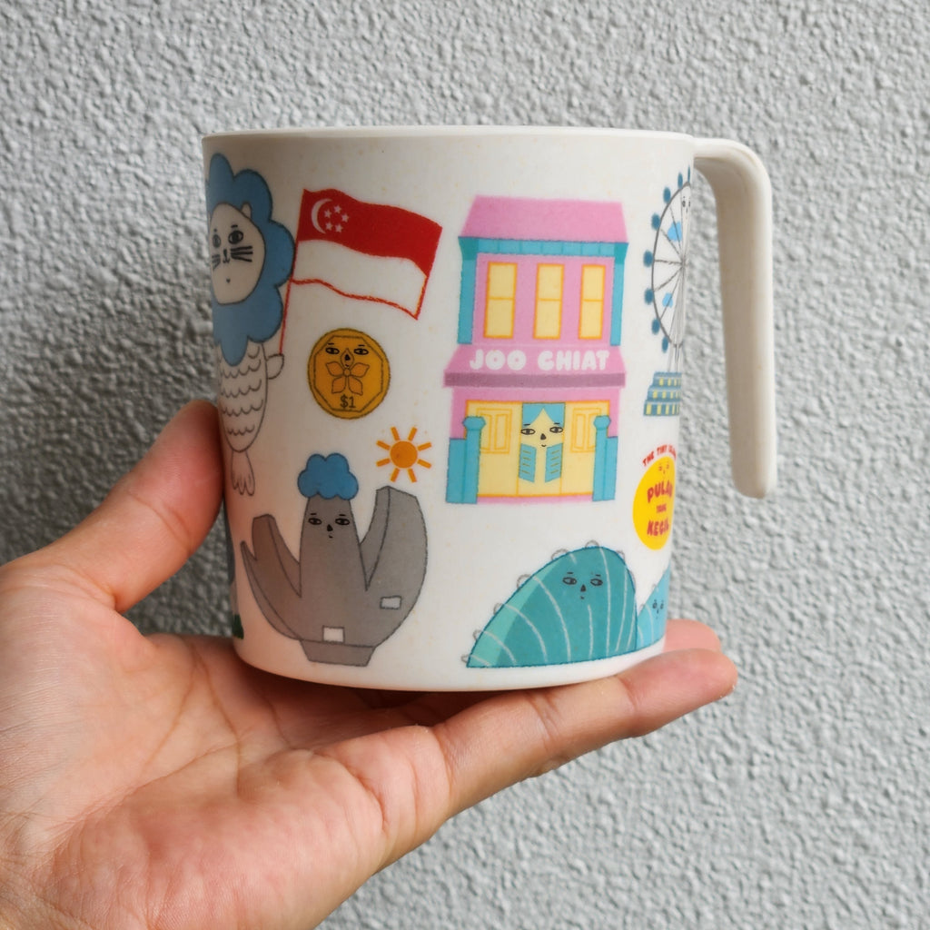 Tasse en bambou repères de Singapour