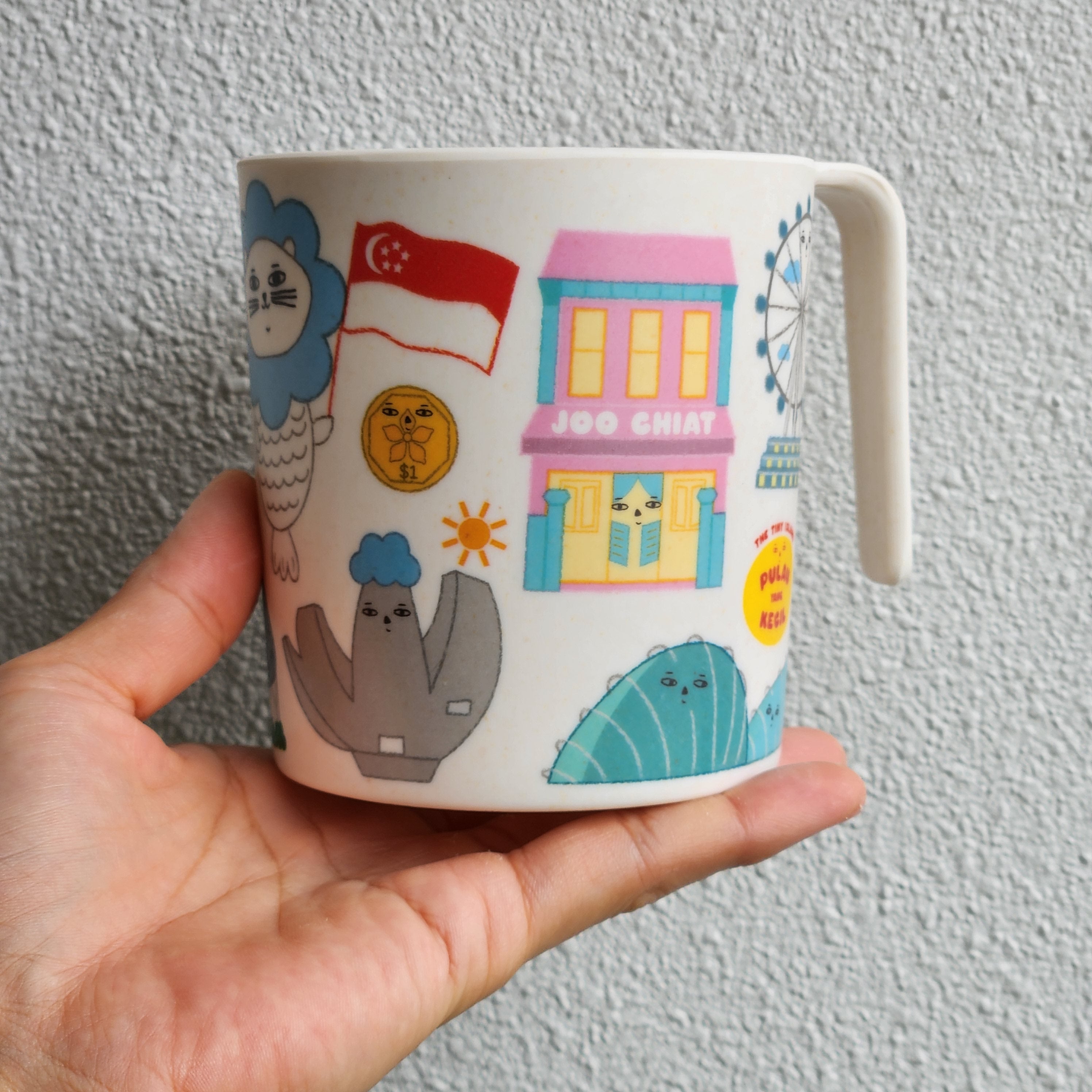 Tasse en bambou repères de Singapour