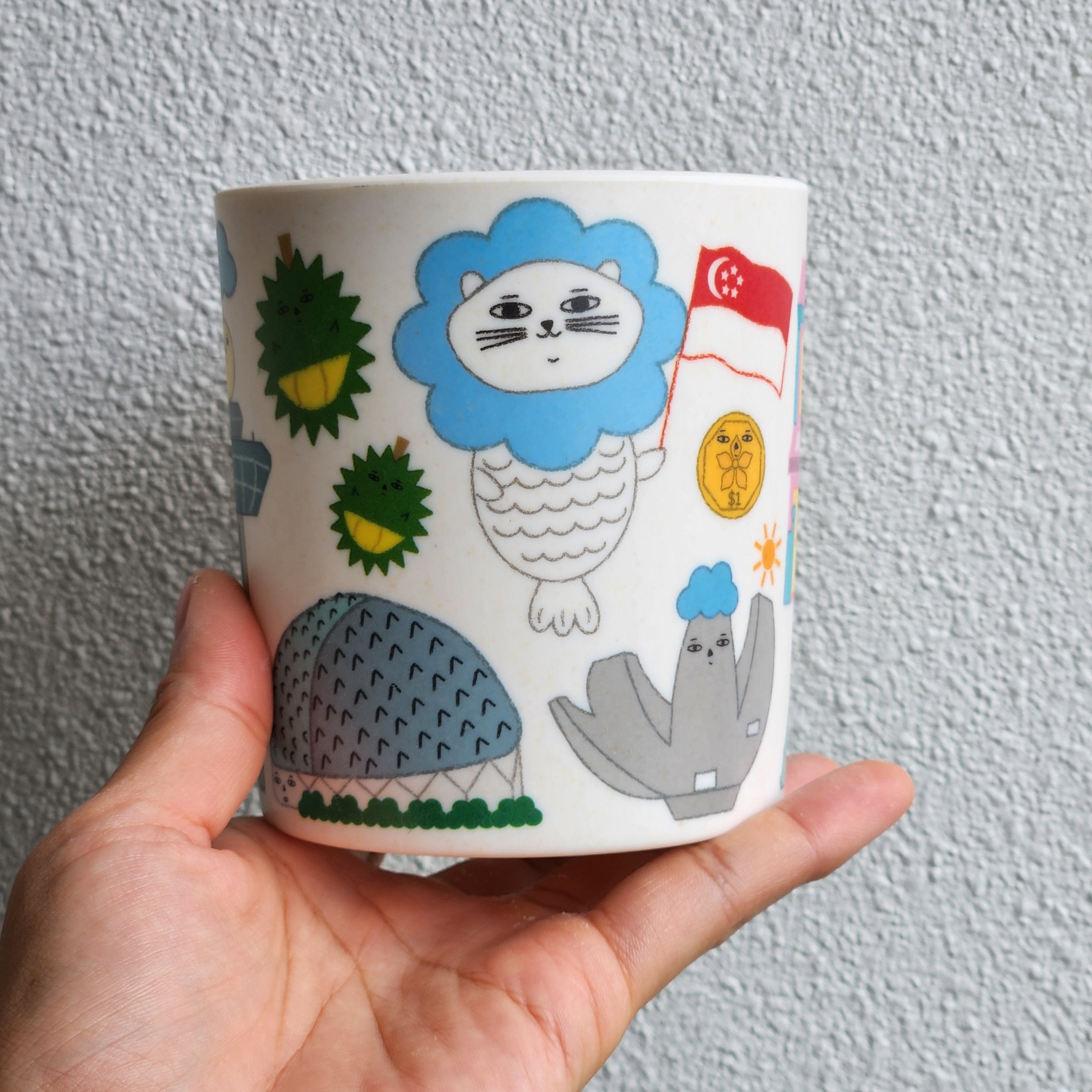 Tasse en bambou repères de Singapour