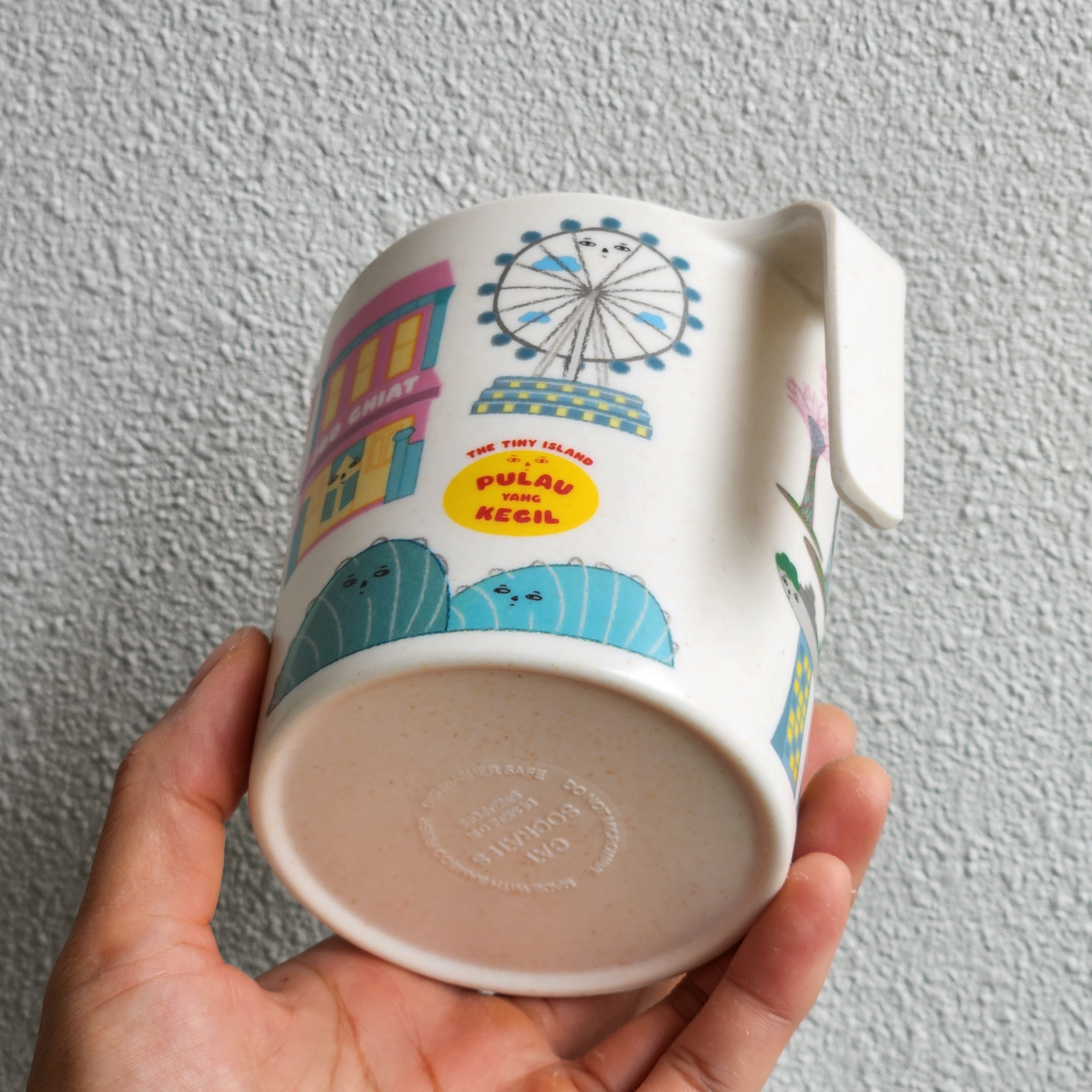 Tasse en bambou repères de Singapour