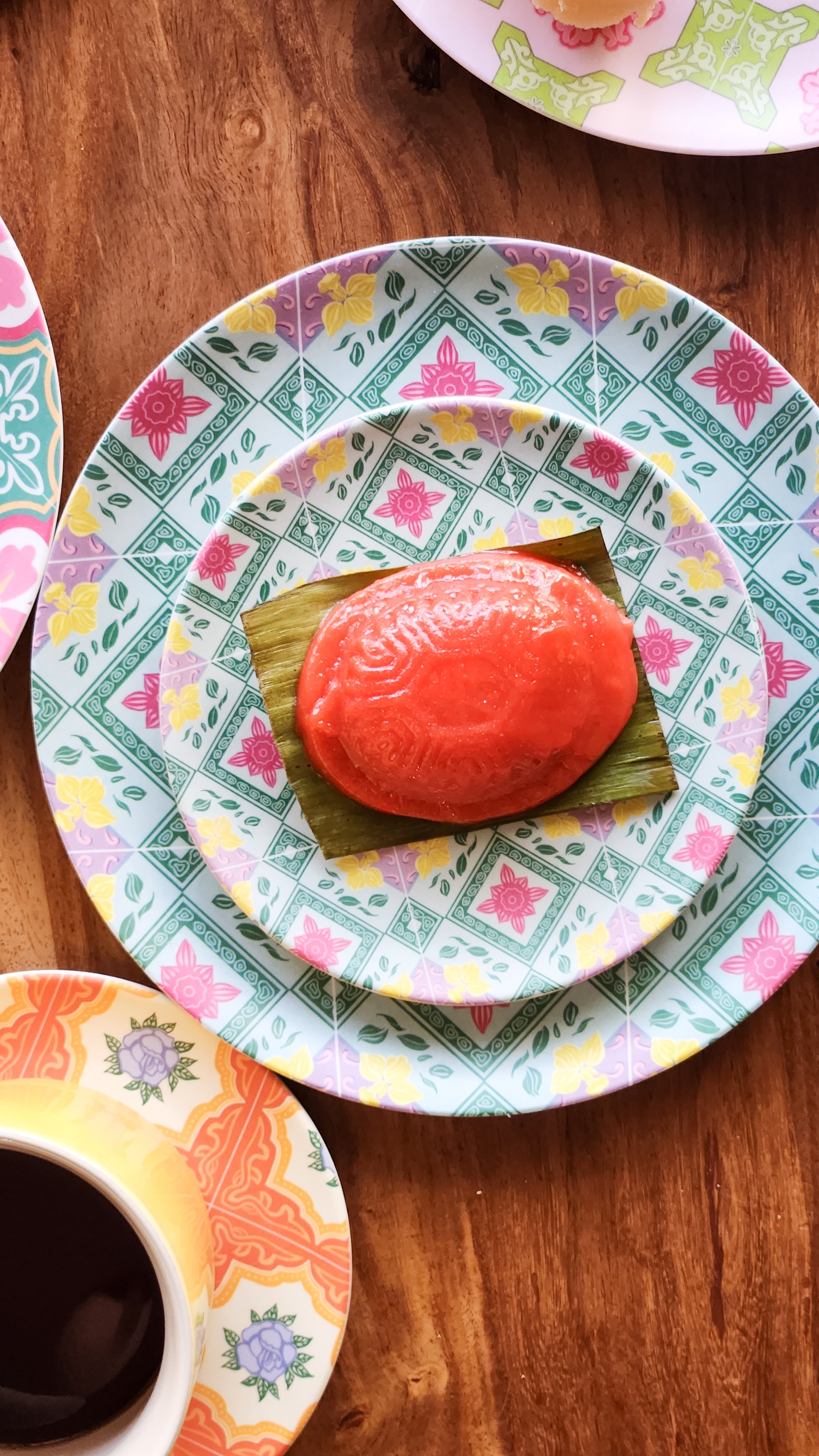 Assiette en bambou « Peranakan Tile » – Fleurs carrées
