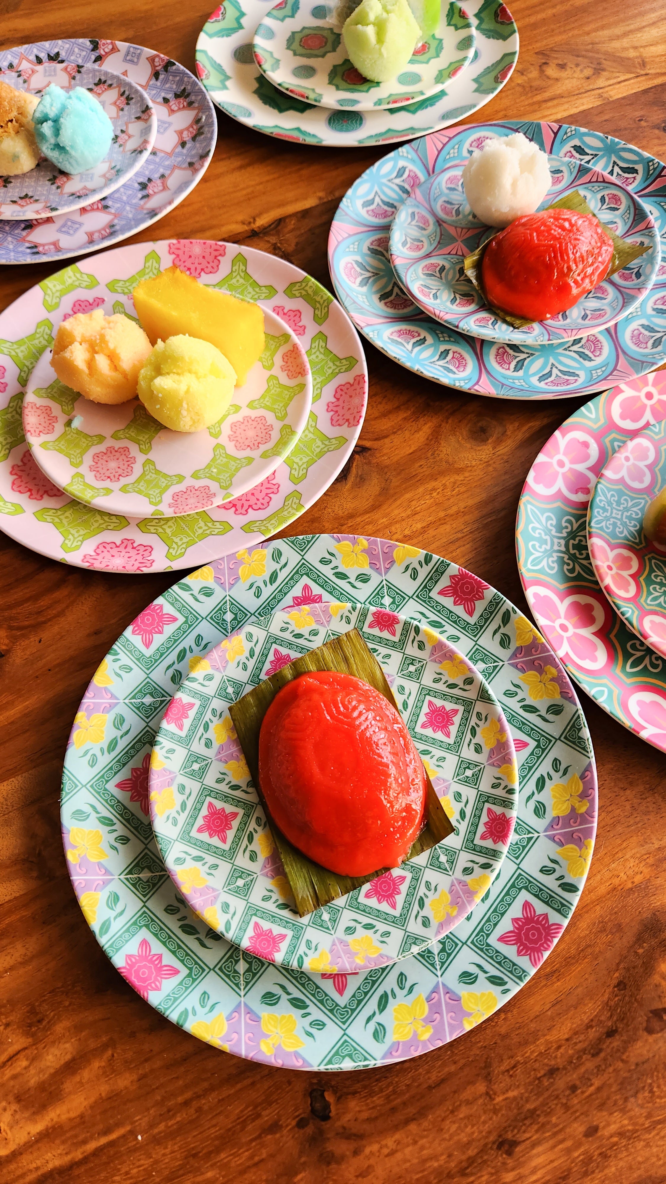 Assiette en bambou « Peranakan Tile » – Fleurs carrées