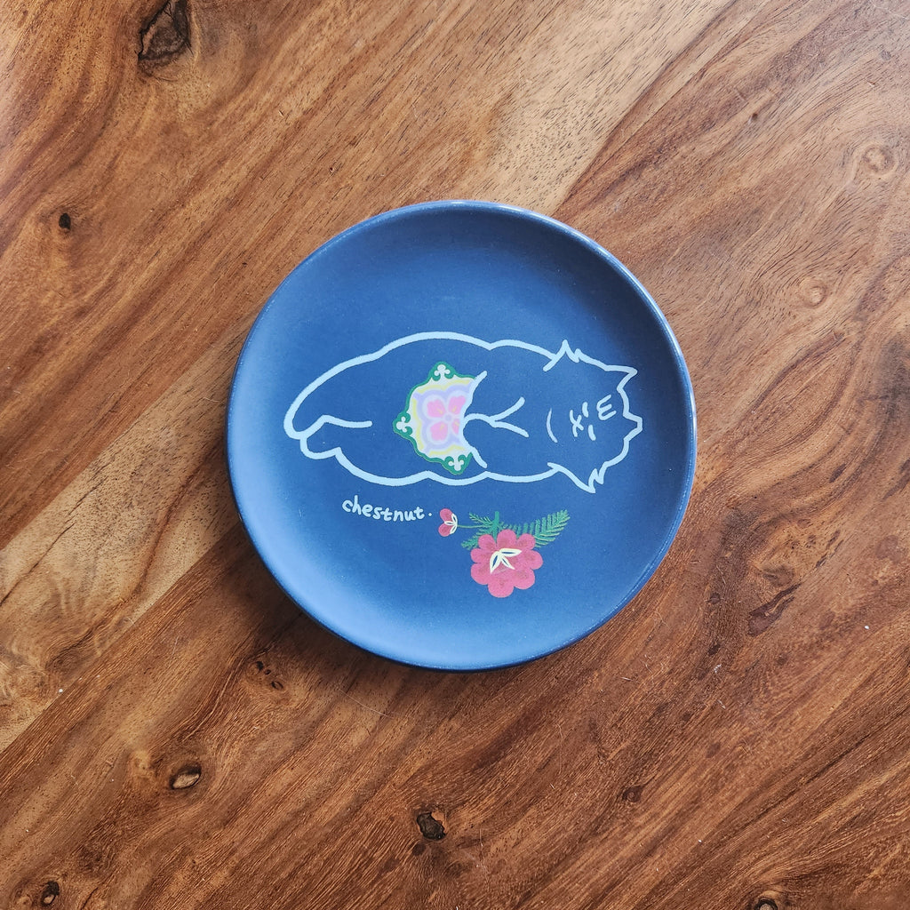 Mini Assiettes en Bambou "Flore et Chatons Peranakan"