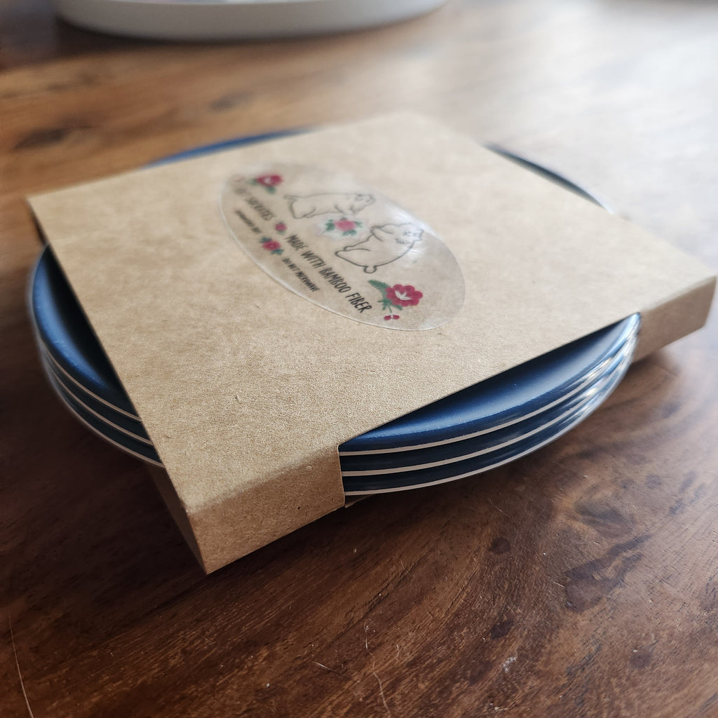 Mini Assiettes en Bambou "Flore et Chatons Peranakan"