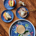Peranakan Flora & Chats - Plateau en bambou Chats jumeaux