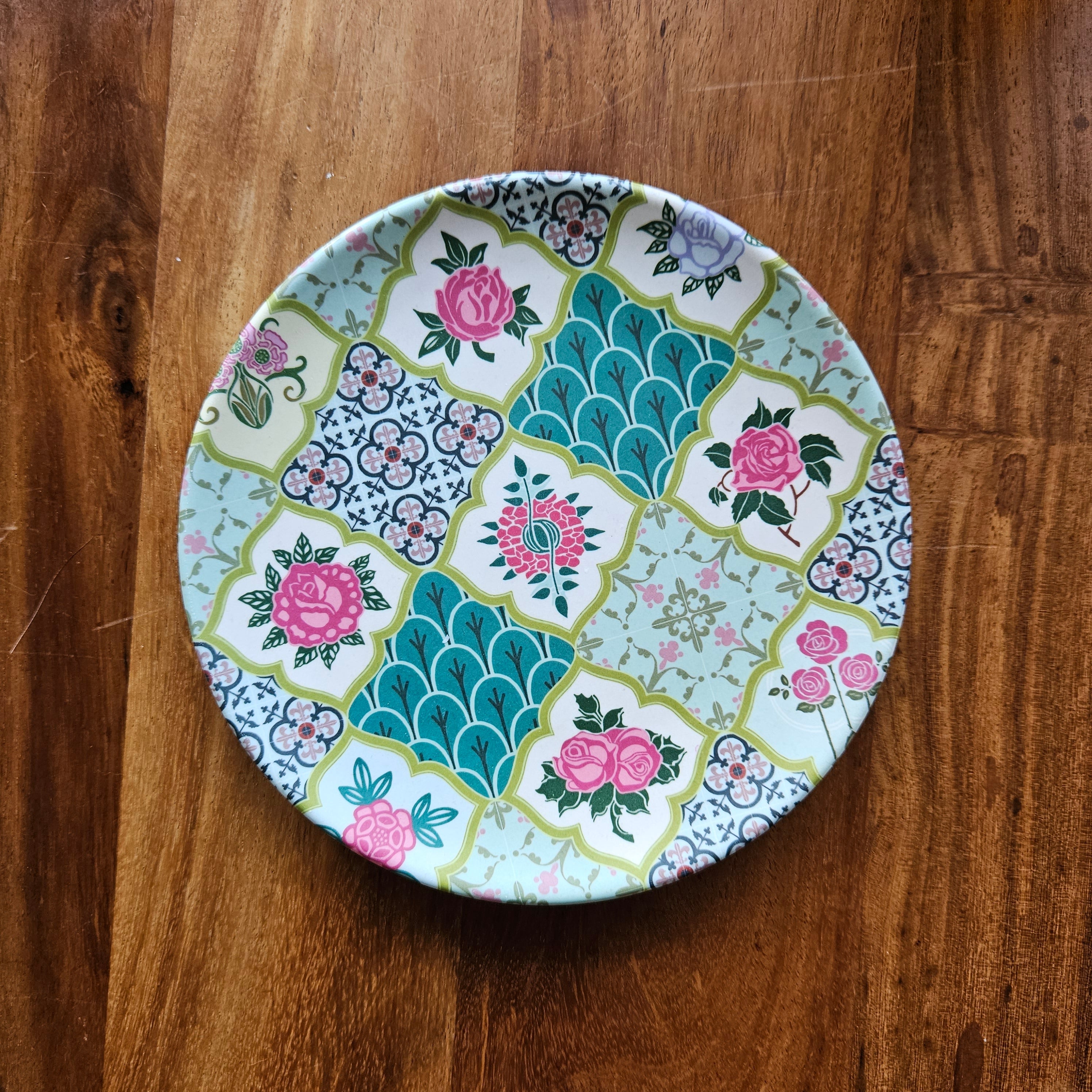 Mini-assiette en bambou, motif Rose Mixte - Édition limitée 2025