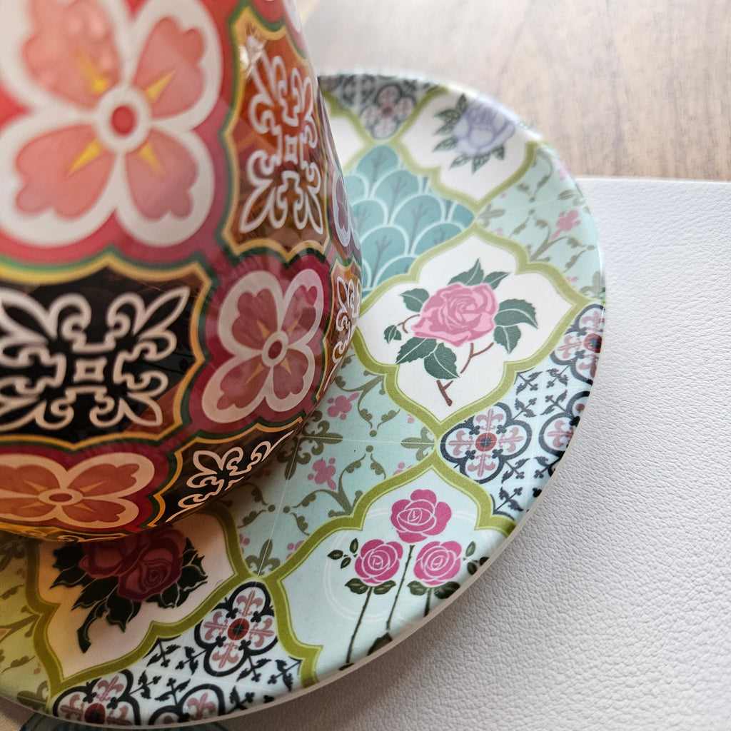 Mini-assiette en bambou, motif Rose Mixte - Édition limitée 2025