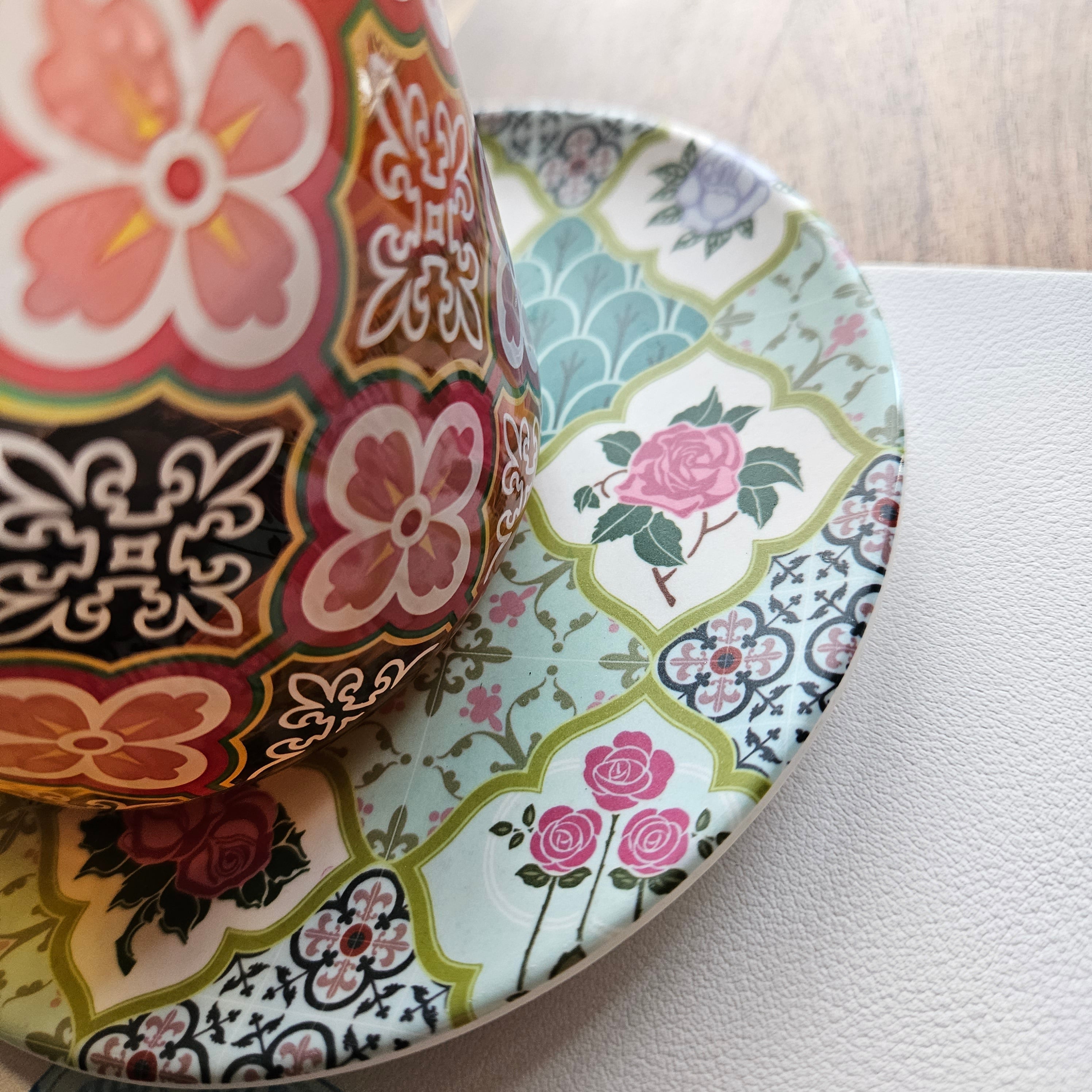 Mini-assiette en bambou, motif Rose Mixte - Édition limitée 2025