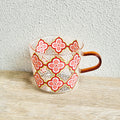 Mug en verre avec carreau Peranakan fleur de prunier