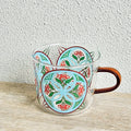 Mug en verre « Carreau de Peranakan » motif fleurs en cercle
