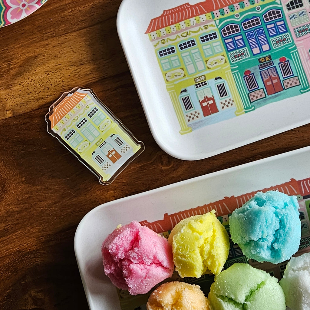 Plateau en bambou coloré pour maisons-boutiques