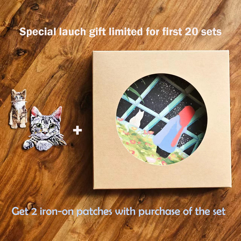 8 Assiettes en Bambou Filles Créatives et leurs Chats