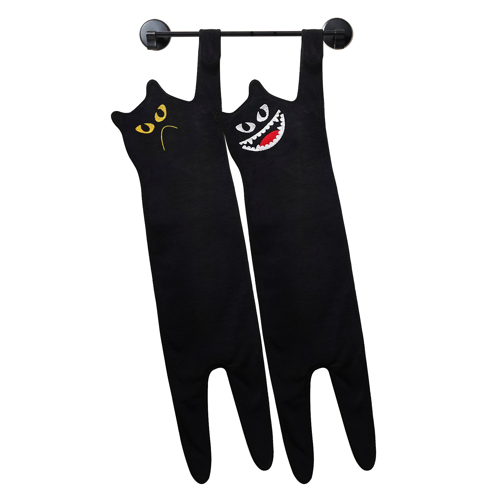 Serviette de toilette Chat noir monstrueux
