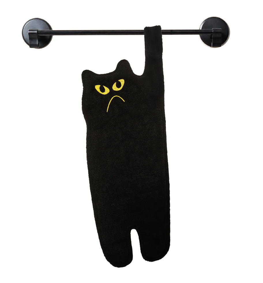 Serviette de toilette Chat noir monstrueux