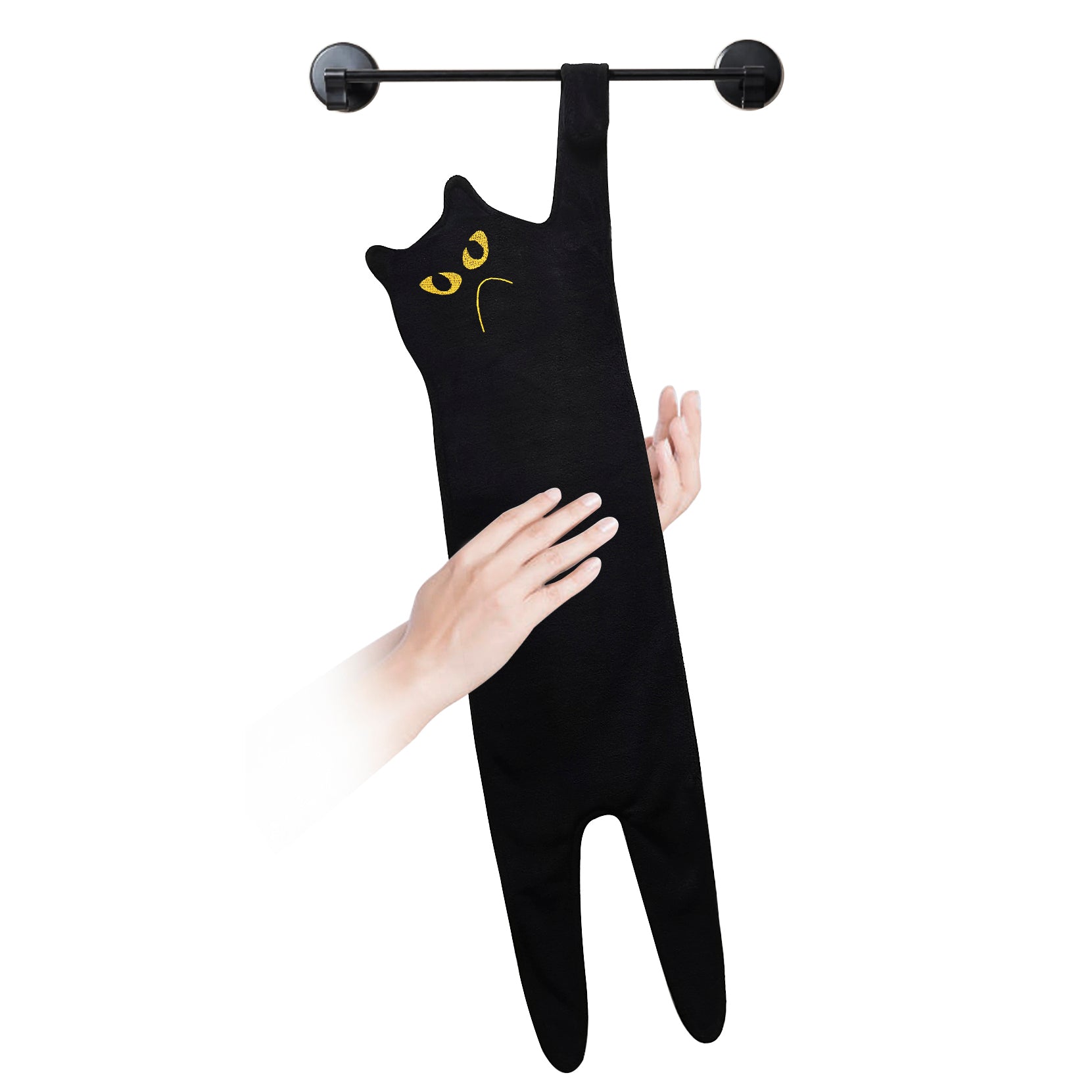Serviette de toilette Chat noir monstrueux
