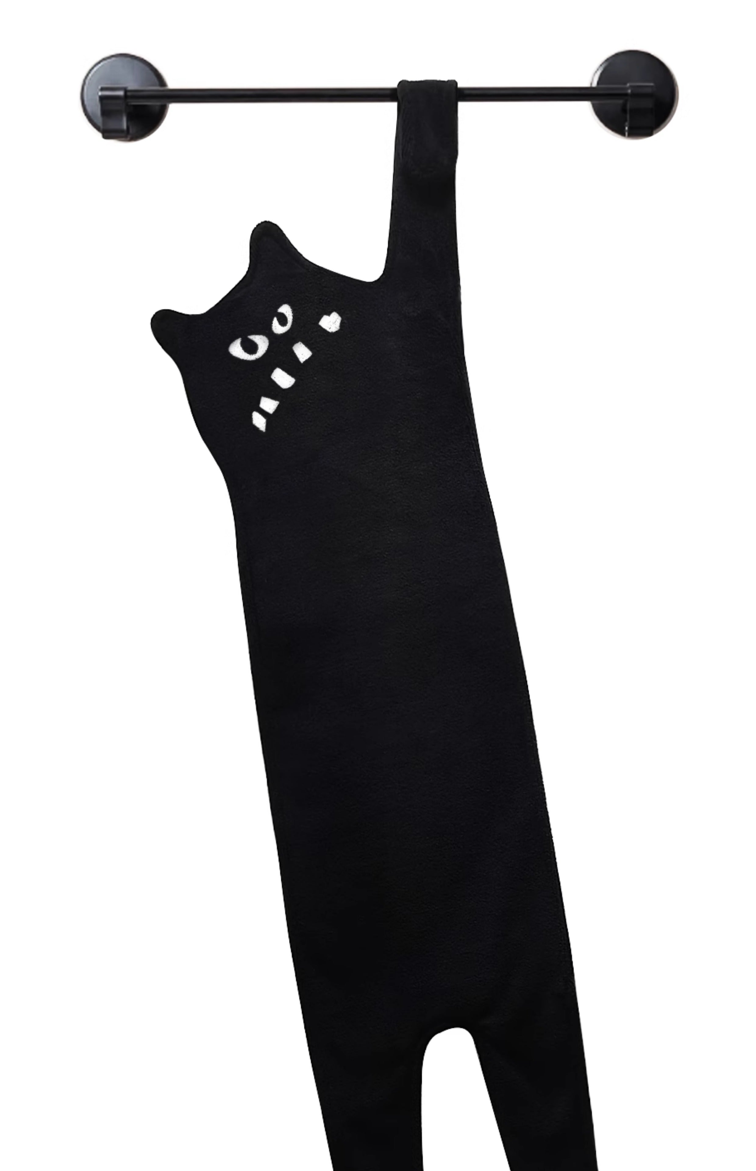 Serviette de toilette Chat noir monstrueux