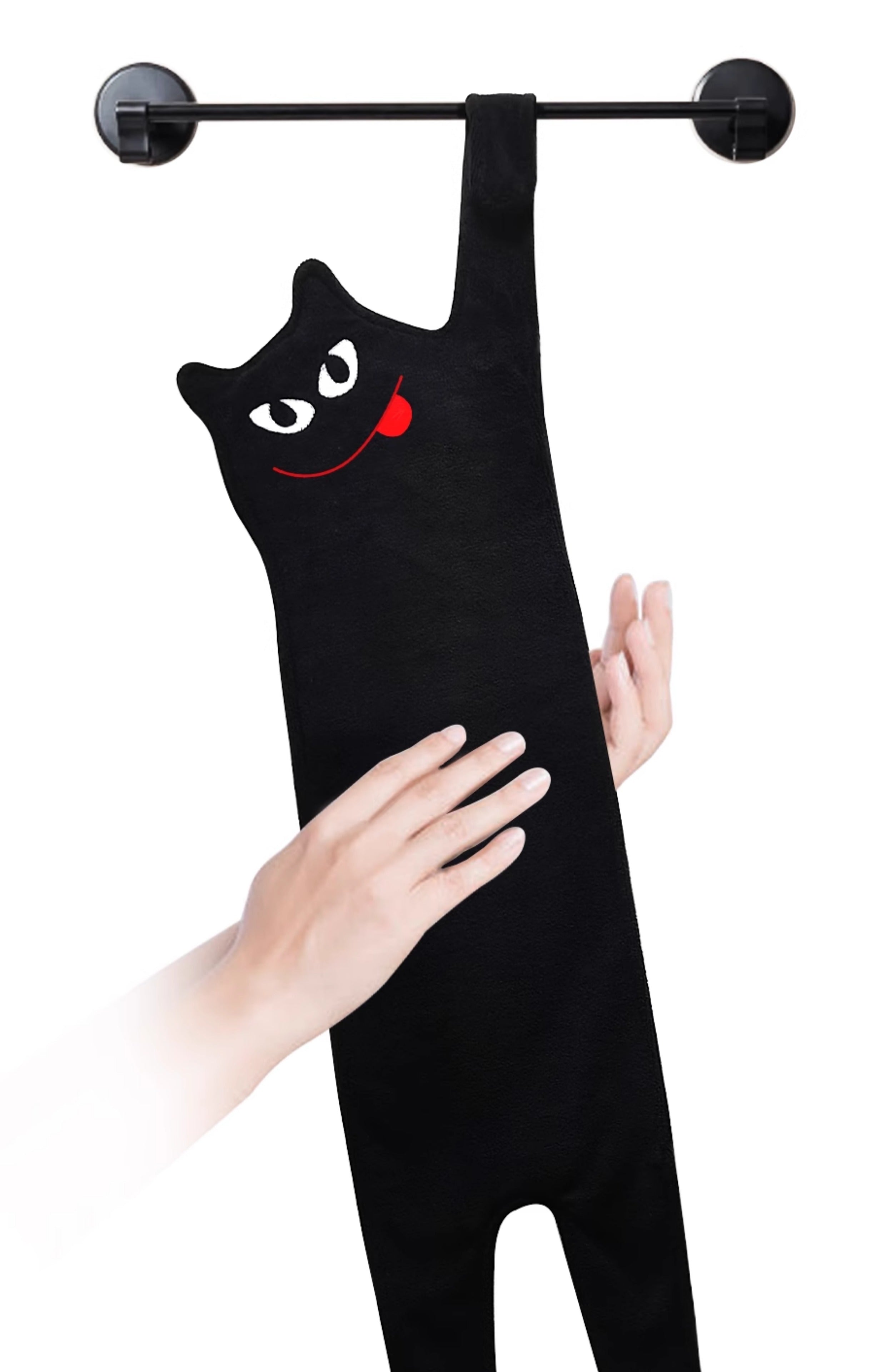 Serviette de toilette Chat noir monstrueux