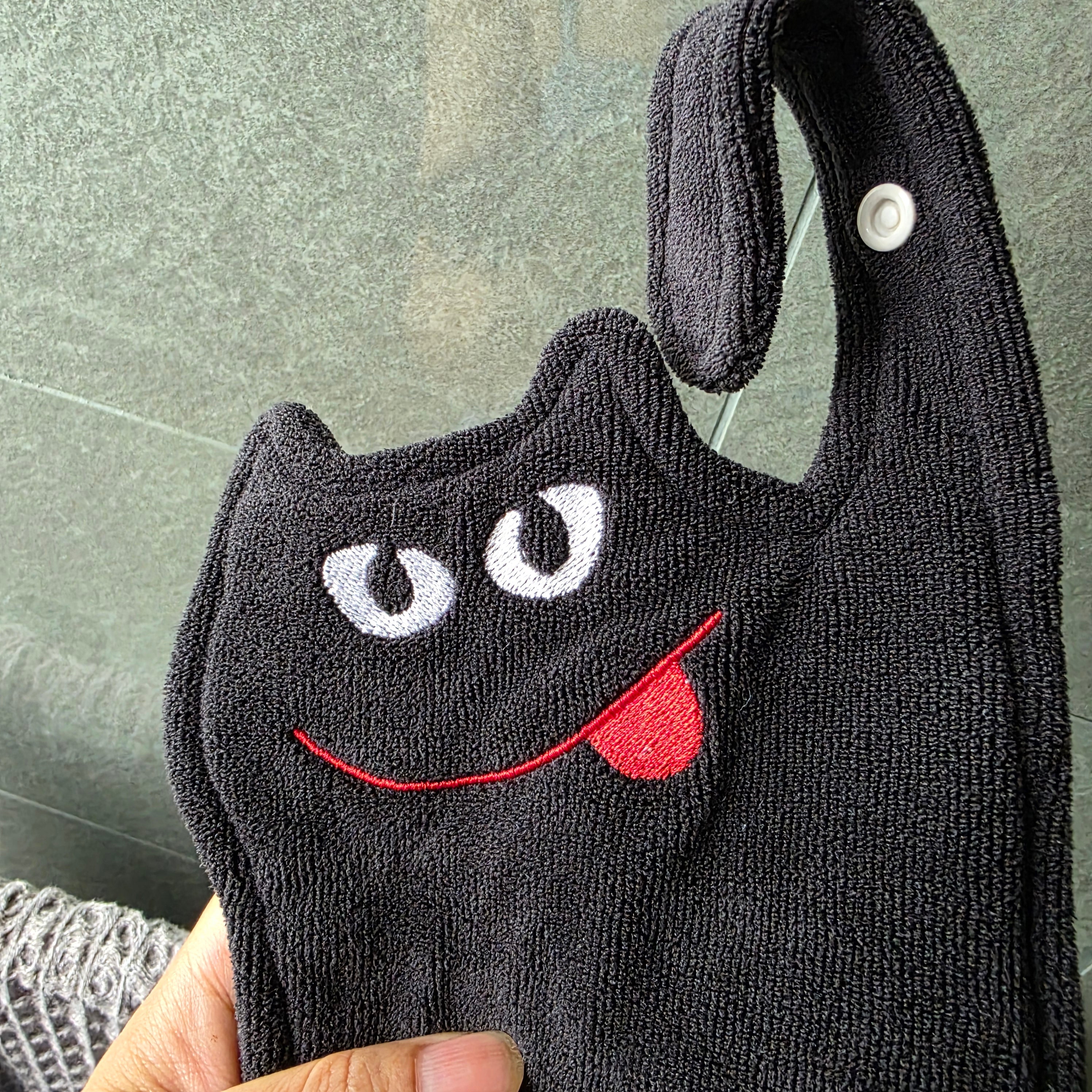 Serviette de toilette Chat noir monstrueux