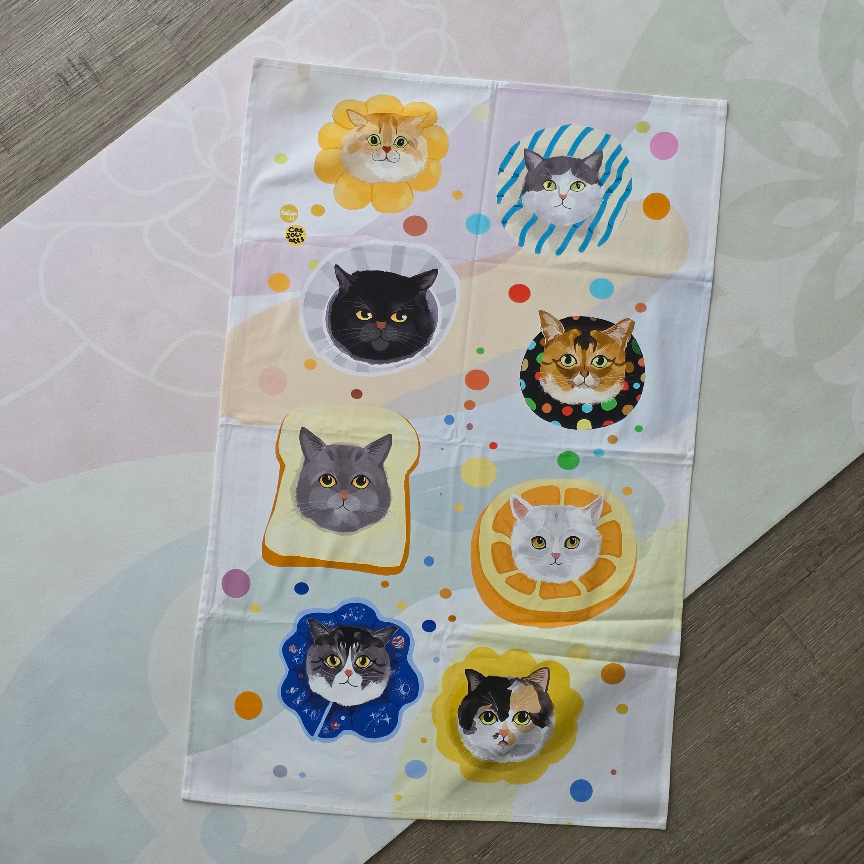 Essuie-mains motif Tête de chat