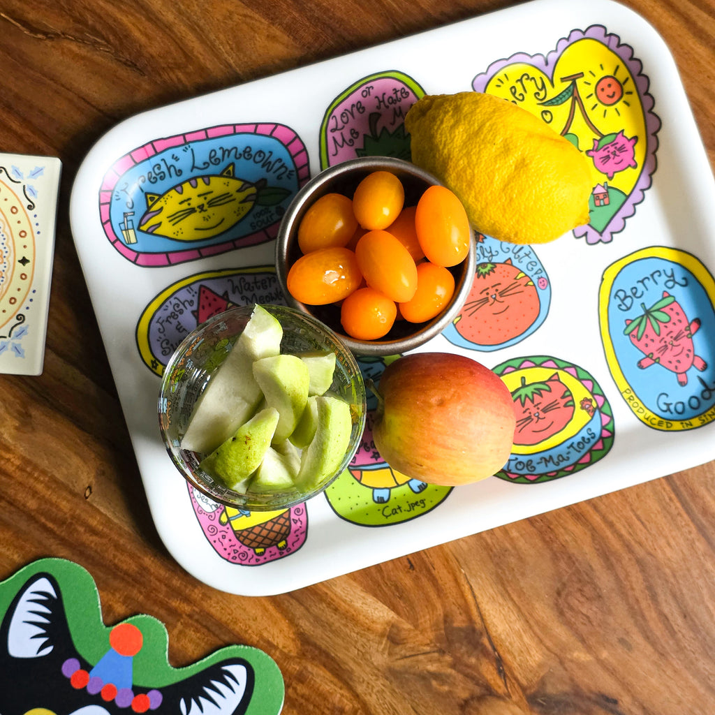 Plateau en bambou Fruity Cats