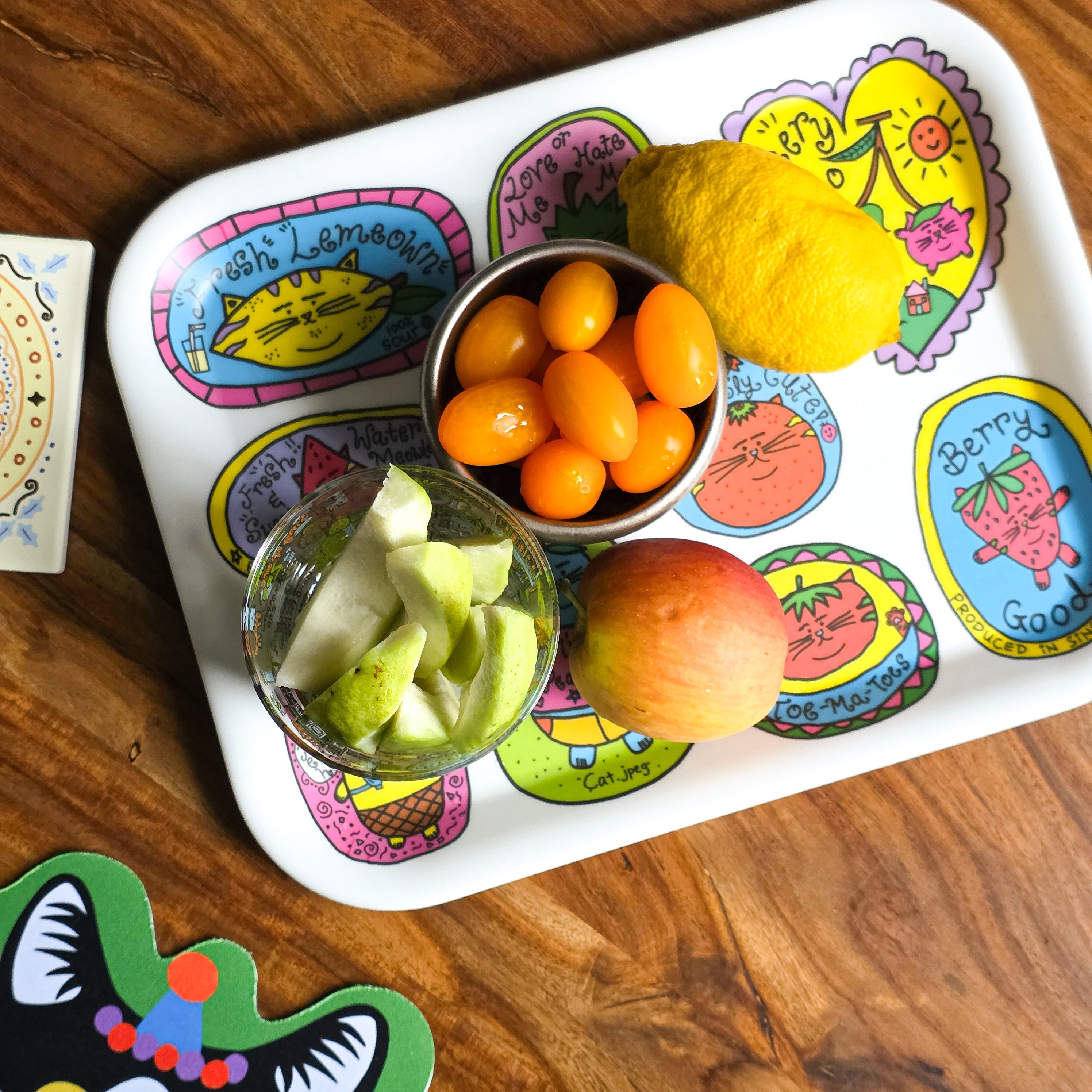 Plateau en bambou Fruity Cats