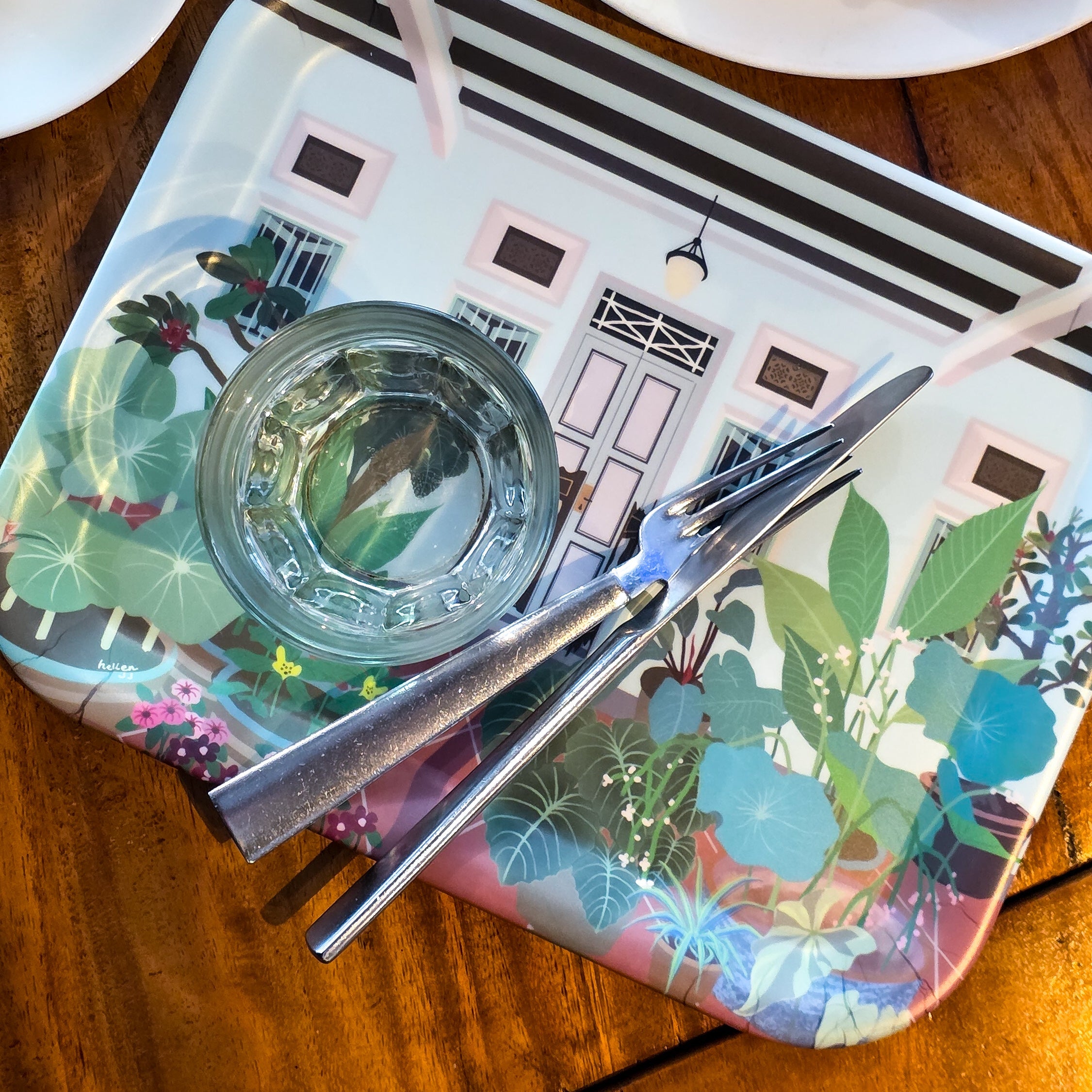 Plateau en bambou Lotus Shophouse