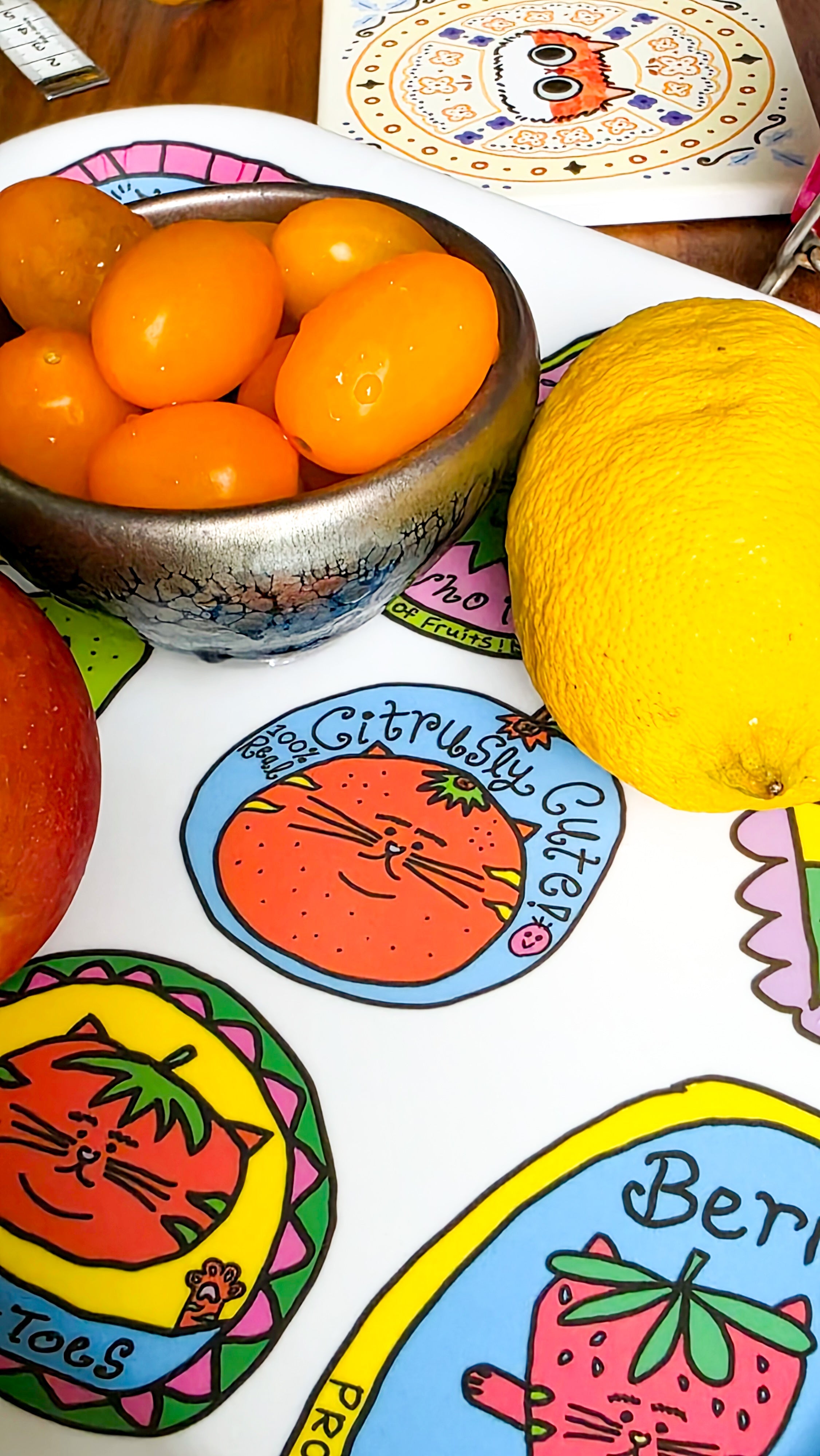 Plateau en bambou Fruity Cats
